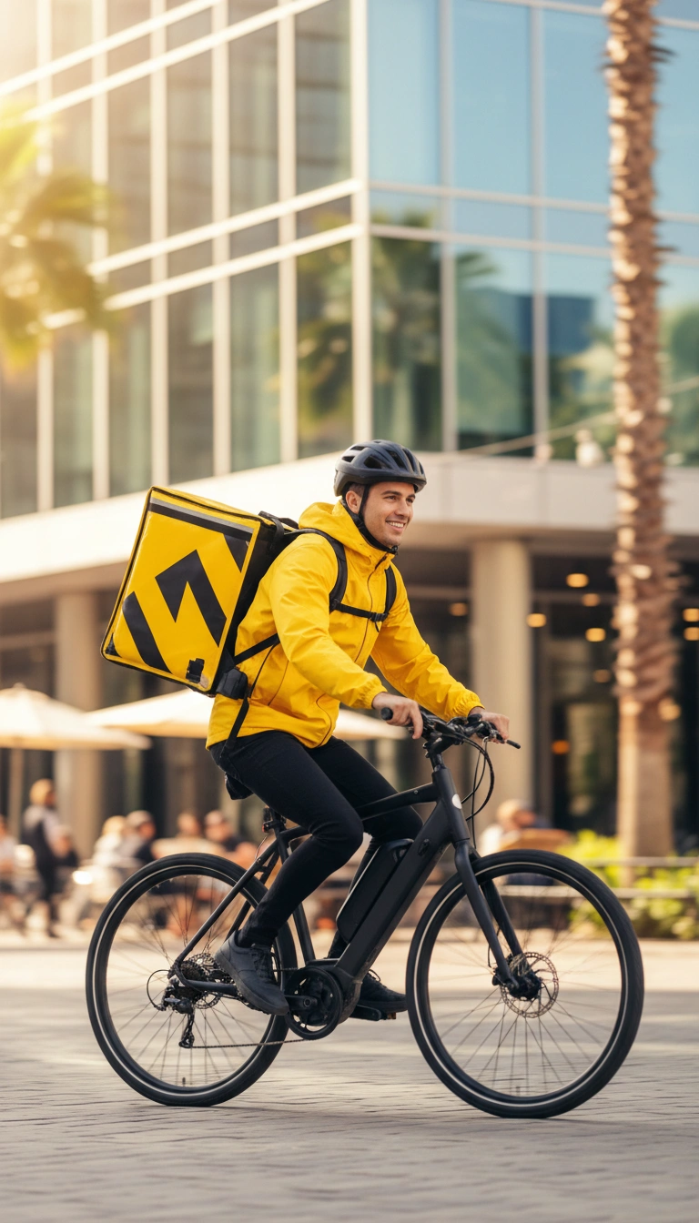 Курьер на велосипеде